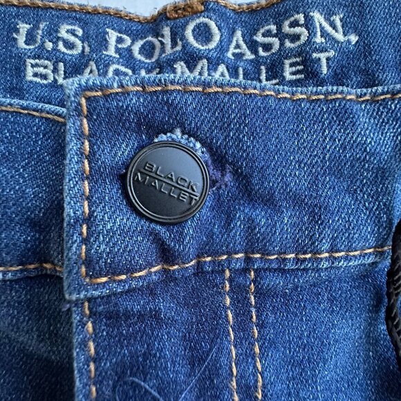 U.S. Polo Assn Men's Black Mallet Slim Fit Jeans W38 L32 Sexy Grunge Hip-Hop NWT - Picture 3 of 16